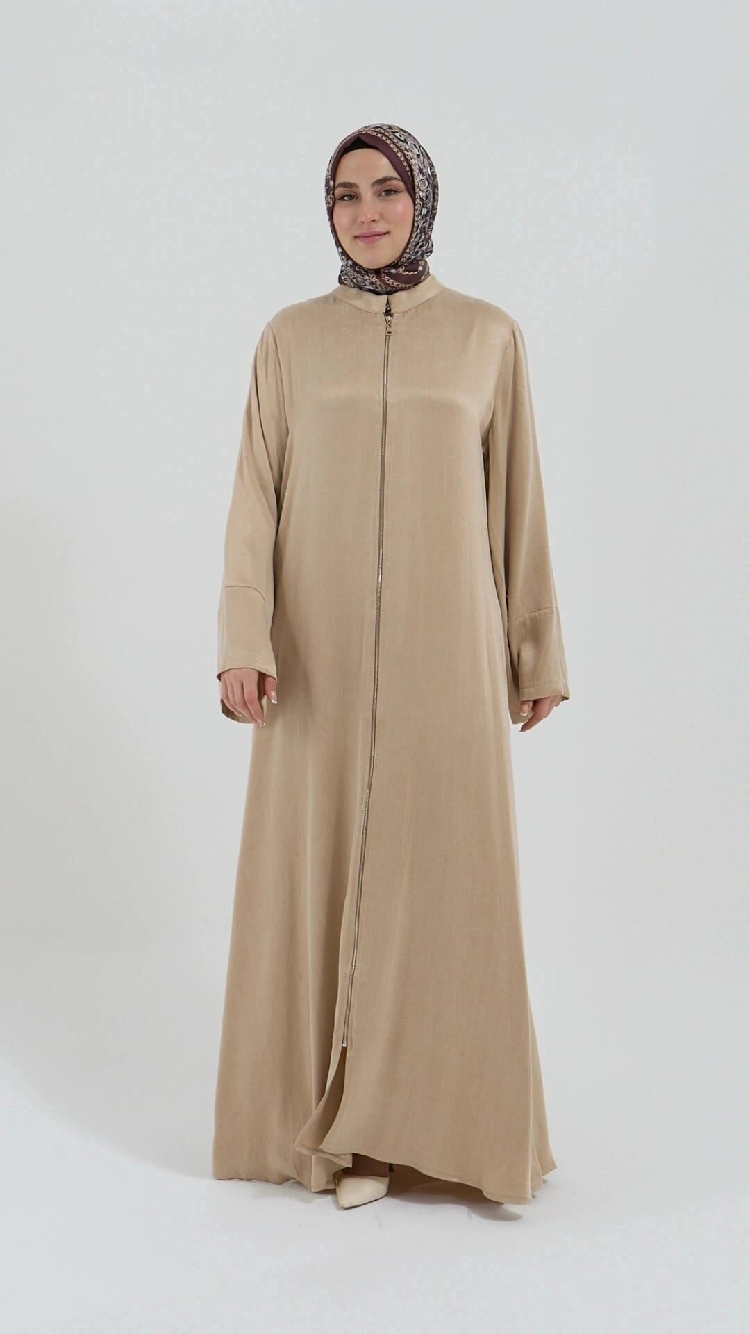 Bej Renk Cupra Kumaş Ferace