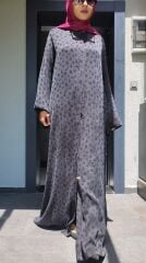 Özel Desenli Siyah Cupra Kumaş Ferace