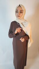 TAŞ RENGİ DESENLİ ŞAL